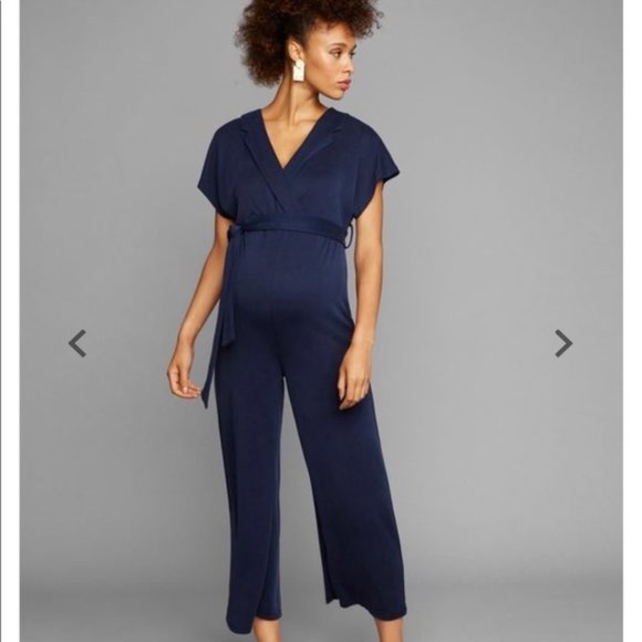 lisa & Lucy Pants - Lisa & Lucy Made in NY Navy Maternity Jumpsuit S